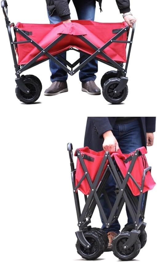 Folding Wagon Cart Beach Wagon Grocery Wagon Outdoor Folding Utility W