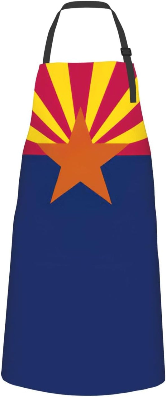 Arizona state flag print Waterproof apron with pocket adjustable cooking apron for adult kitchen bibs to bake