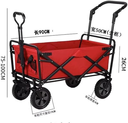 Portable Camping Cart,Outdoor Camping Folding Wagon Cart with 4 Wheels