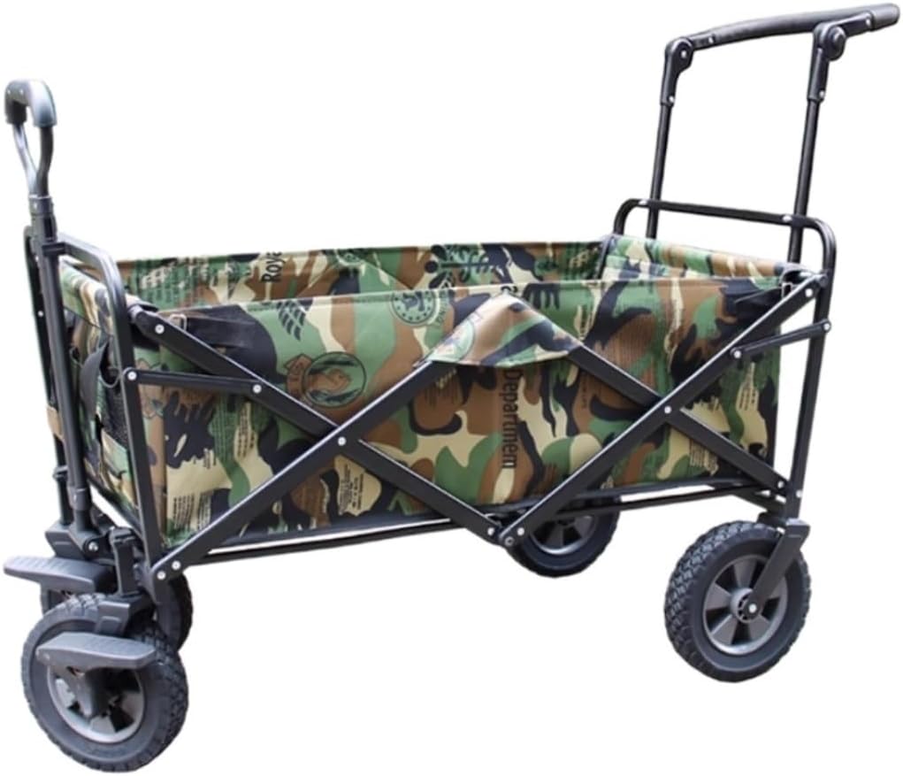 Portable Camping Cart,Outdoor Camping Folding Wagon Cart with 4 Wheels and Pull Handle
