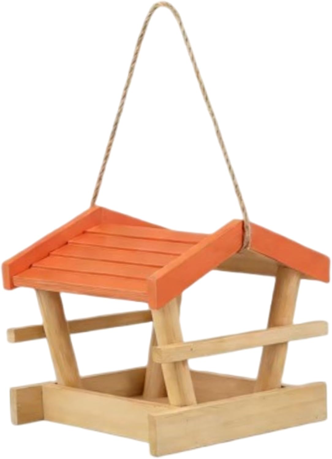 Bird Feeders for Outdoors Wooden Squirrel-Proof Hanging Bird Feeder with Lid and Large Seed Capacity for Garden Yard & Backyard Hanging Feeder, Feeders for Outdoors, Fe