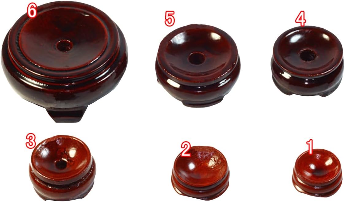 GOLDY&WENDY Chinese Wooden Stand for Crystal Sphere Ball Decorative Wood Display Stand Base Ball Orb Egg