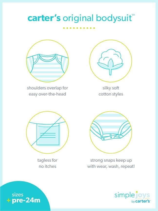 Simple Joys by Carter's Baby-Girls 6-Pack Short-Sleeve Bodysuit