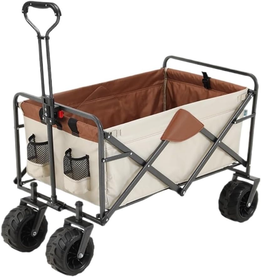 Portable Camping Cart,Outdoor Folding Beach Trolley Cart for Camping and Picnics Portable and Compact Pull Cart for Beach Camping and Outdoor Activities