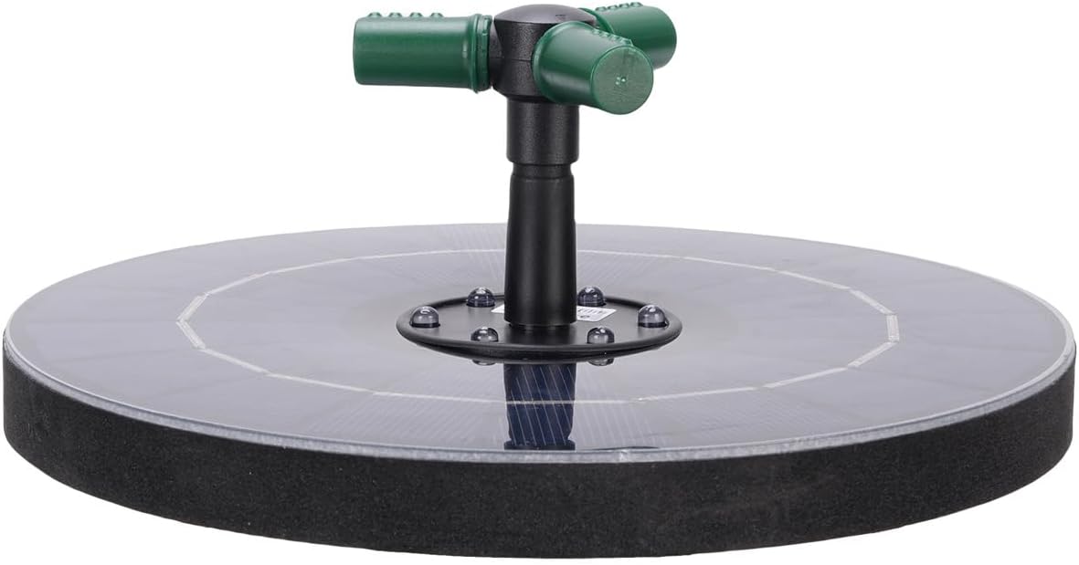 Bird Bath Fountains Solar Power for Outside with Color LED Lights 6 Nozzles 3 Rods for Garden Pond Pool