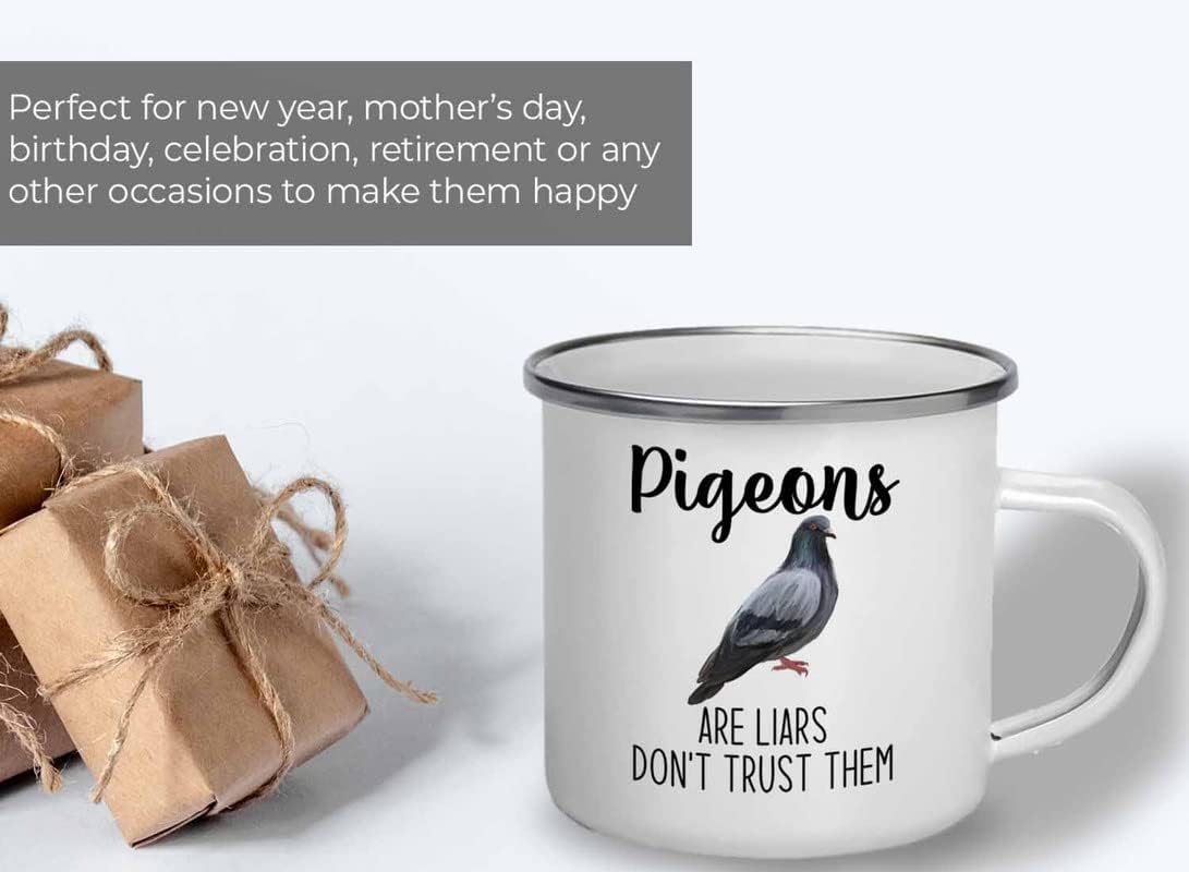 Bird Lover Camper Mug 12oz - Don't trust pgeon - Hummingbird Nest Cage Parrot Dad Gardening Outdoor Birdwatcher Feeder