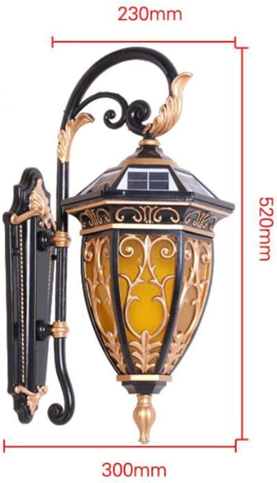 Wall Mounted Light Solar Aluminum Glass LED Wall Lantern European Retro Outdoor Waterproof Metal Outdoor Wall Lamp Nordic Vintage Villa Courtyard Garden Aisle Wall Sconce Lighting Reading Light
