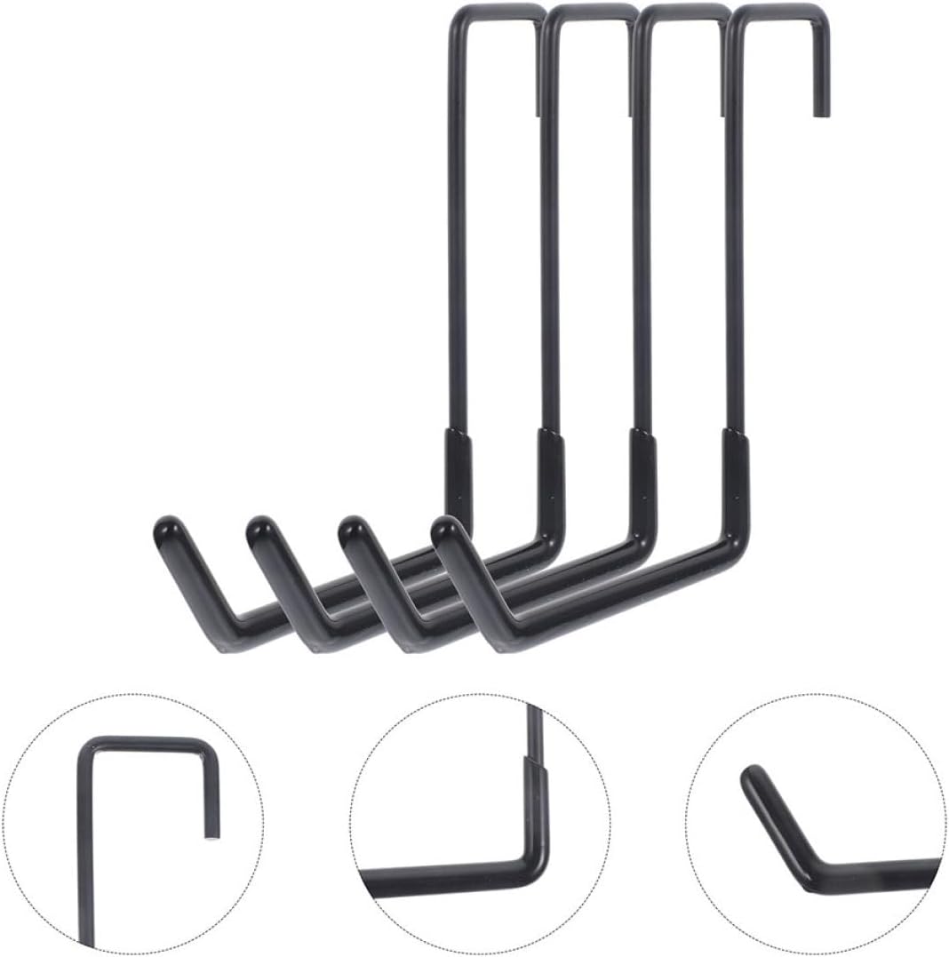 FAVOMOTO 6pcs Nail-Free Heavy Duty Garage Storage Hooks Black Large Wa