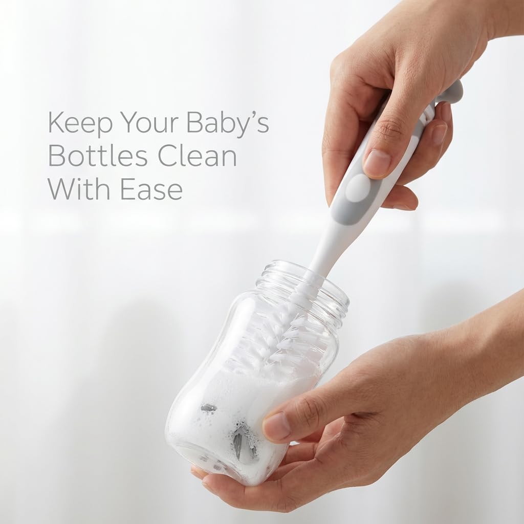 5-in-1 Baby Bottle Cleaner Set, Including Nylon & Silicone Bottle Brus