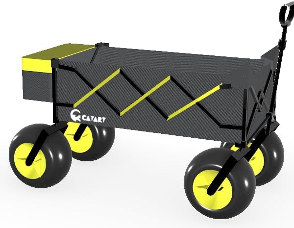 10.5-inch Balloon Wheel in Black and Yellow Beach Wagon with Big Wheel