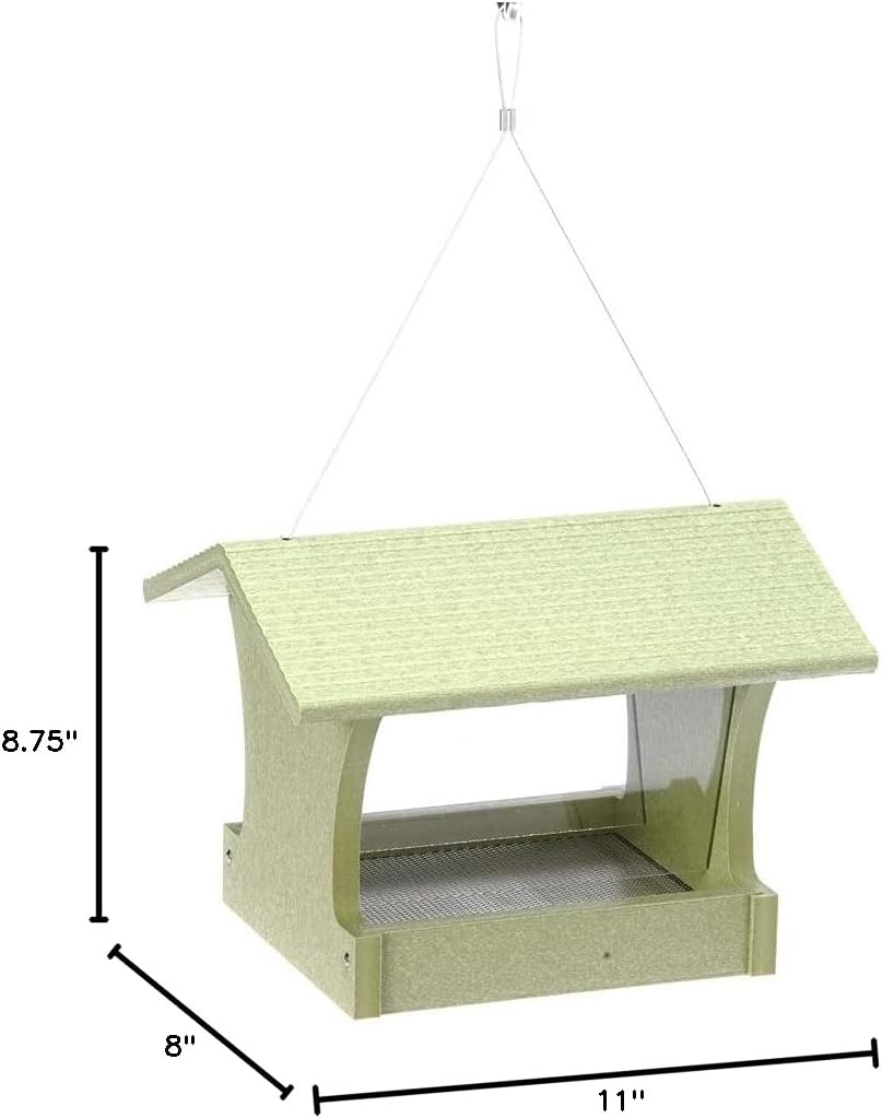 Birds Choice GSHF200 Hopper Feeder, Recycled Hanging Bird Feeder, Medium, Sea Salt