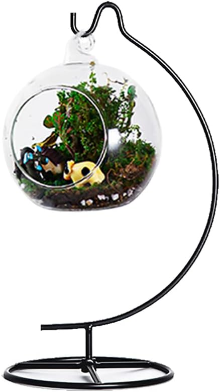 YY YEARCHY Ornament Display Stand Metal Stand Air Plant Stand Flower Pot Holder Iron Stand for Hanging Glass Globe Ball (C Shape)