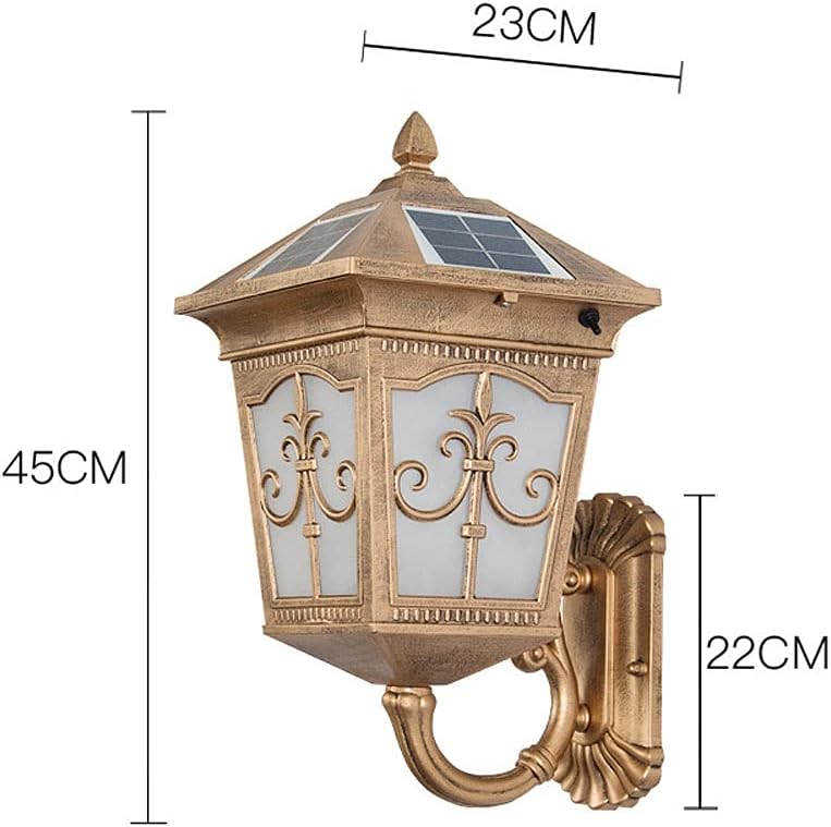 Solar Fence Light Outdoor Wall Lamp, Retro Outdoor Wall Sconce Lightin