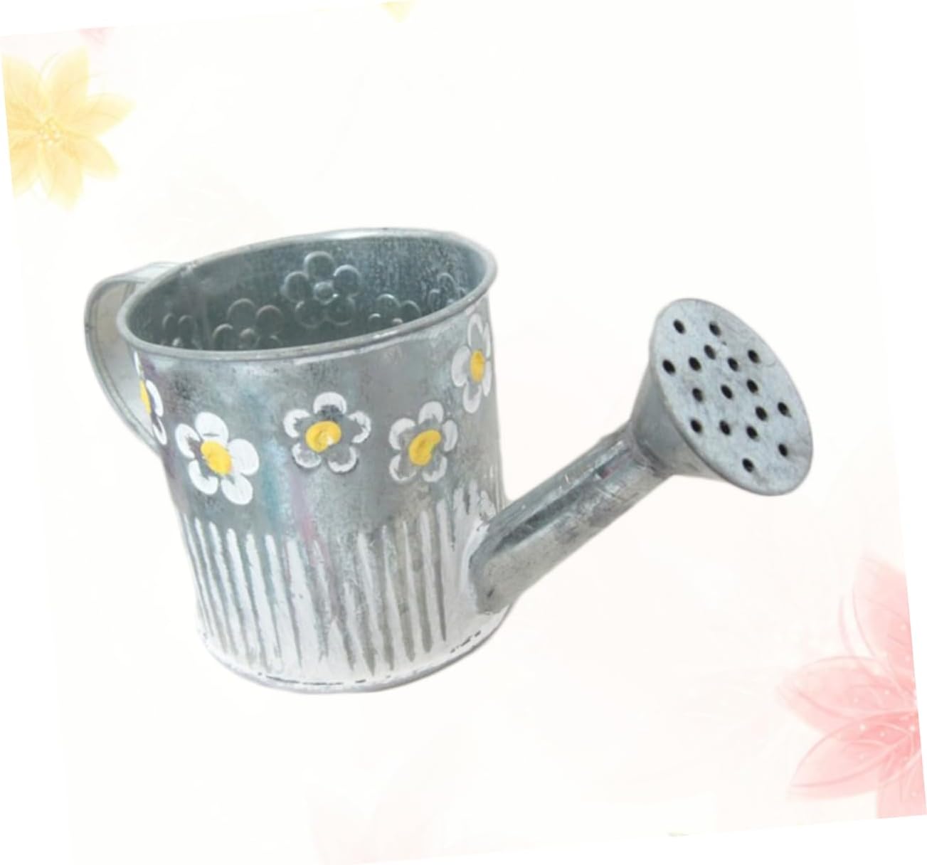 PRETYZOOM Floral Decorative Iron Vase Bucket Flower Pot Watering Pot S