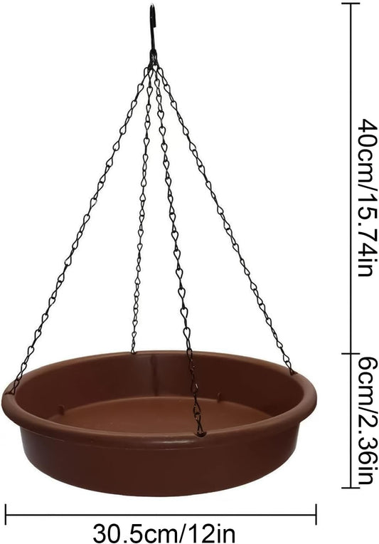 Bird Baths for Outdoors - Solar Round Tray, Park Landscaping Decor with Bird Feeder Stand, Aviary Bath and Feeding Station, Finch, Monk Birds Water and Food Access, Backyard, Garden, Courtyard