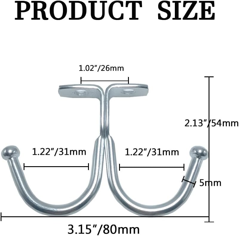 10 Pcs Double Prong Ceiling Hook, Under Cabinet Hooks, Heavy Duty Hook Under Wardrobe Organizer for Hanging Home Office Kitchen Utensils Keys Towel Bags Towel Cup, Garden Plant Hanger Hooks
