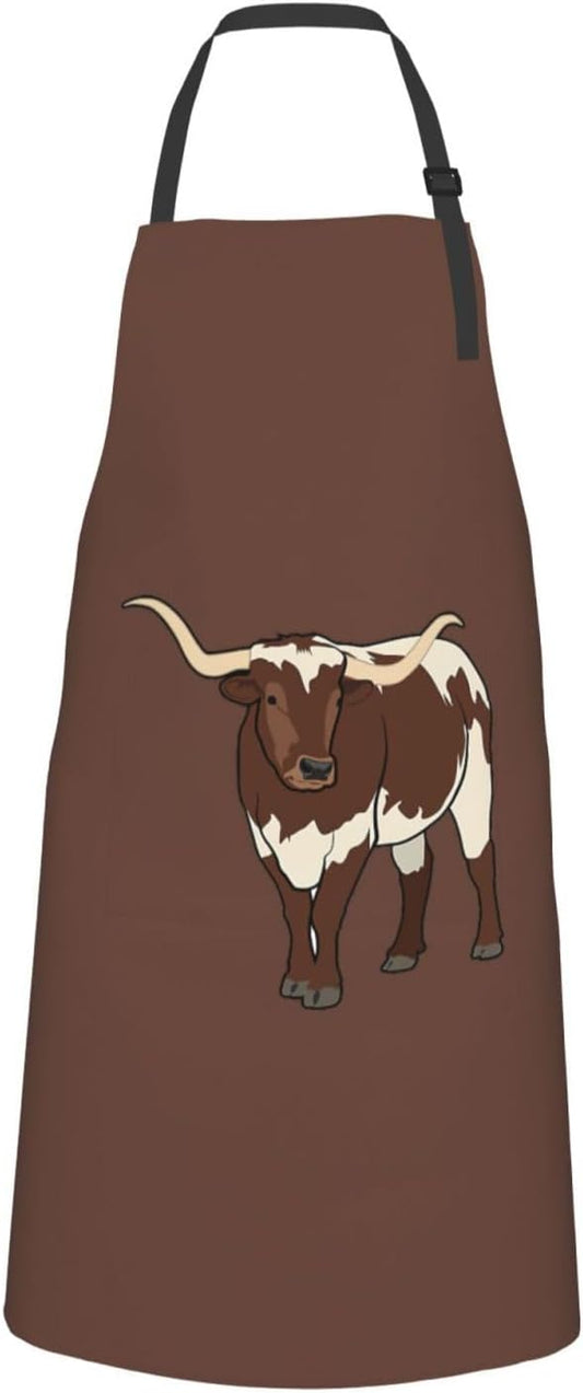 Animal cow print Waterproof apron with pocket adjustable cooking apron for adult kitchen bibs to bake