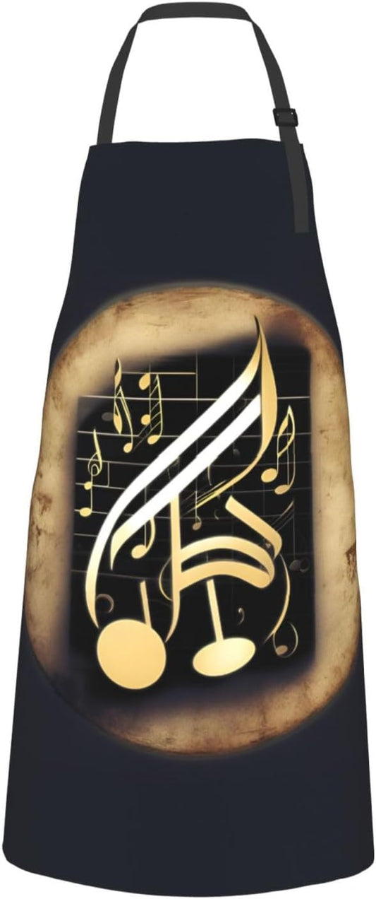 music 1 print Waterproof chef's apron with pocket apron for kitchen cooking baking barbecue and gardening