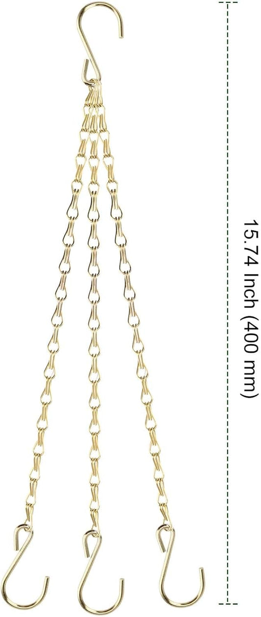 PINGEUI 8 Pack Gold Hanging Baskets Chains, 16 Inch Heavy Duty Metal H