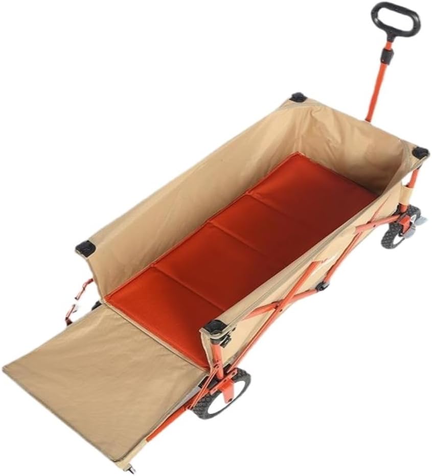 Portable Camping Cart,Outdoor Beach Camping Folding Trolley Cart for Campervan Camping Car and Picnic Portable and Compact Outdoor Cart for Easy Transport (Black)