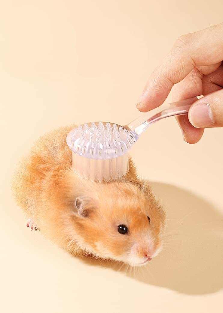4 Pack Hamster Brush - Small Animal Bath Brush with Lid Soft Cleansing