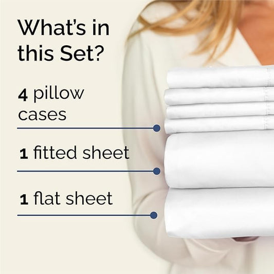 Queen 6 Piece Sheet Set - Comfy Breathable & Cooling - Ultra Soft Hote