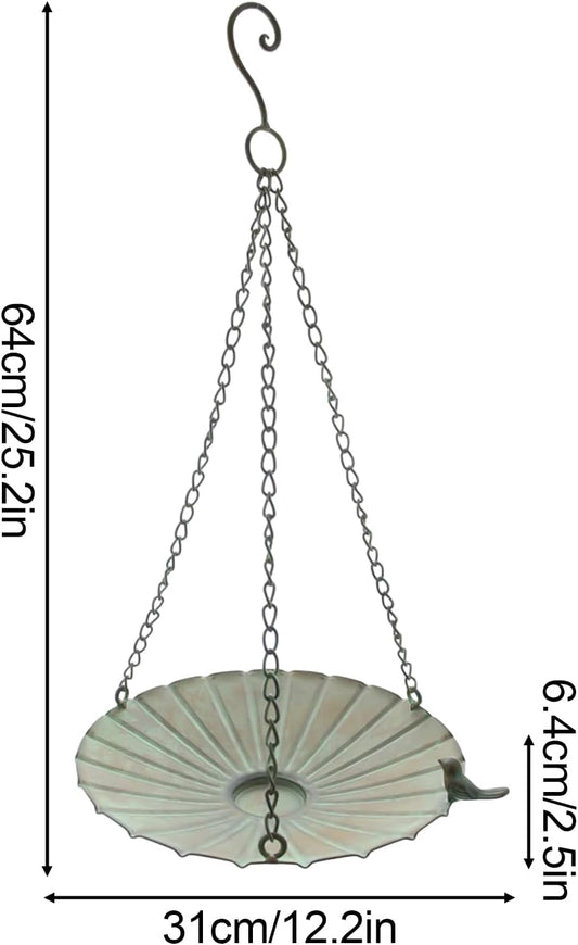 Bird Feeder Tray - Large Capacity Hangable Iron Bowl, Outdoor Bird Fee