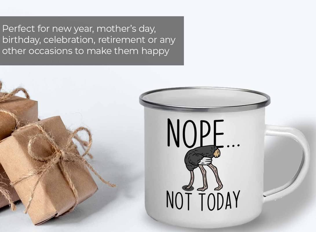 Bird Lover Camper Mug 12oz - Nope not today - Hummingbird Nest Cage Parrot Dad Gardening Outdoor Birdwatcher Feeder