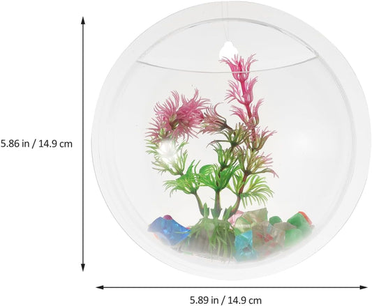 Transparent Wall-Mounted Goldfish Tank and Hydroponic Vase Combo for Home D Cor Acrylic Fish Bowl Planter for Living Room Wedding Party Decoration