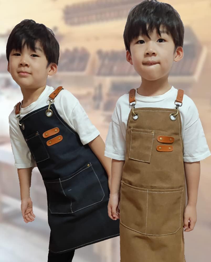 Kids Apron for Girls and Boys Heavy Duty Apron with Pockets and Adjust
