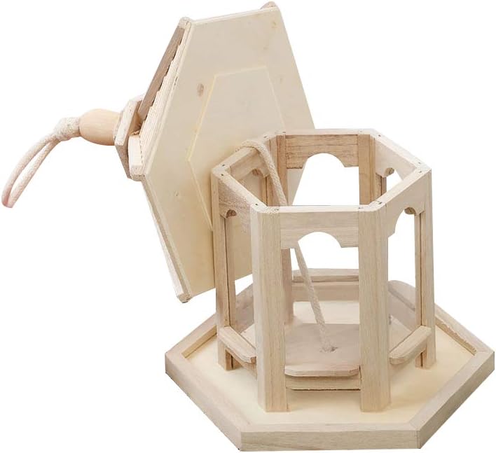 Wooden House Bird Feeder Hanging Feeding Station Hollow Bird Feeder (Assorted Color)