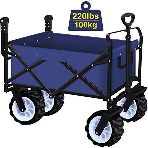 Trolleys, Foldiwagon Garden Cart, Foldable Push 100Kg Max Load, Beach Outdoor Garden Picnic Heavy Duty Shoppicart Wagons