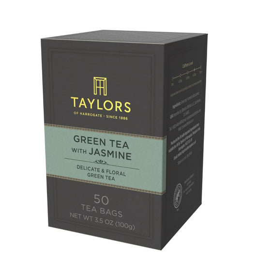 Taylors of Harrogate Green Tea with Jasmine, Pillow Tea Bags, 50 Count (Pack of 1), Delicate, Floral and Sweet, Caffeinated, Enjoy Hot or Iced, 50 Teabags