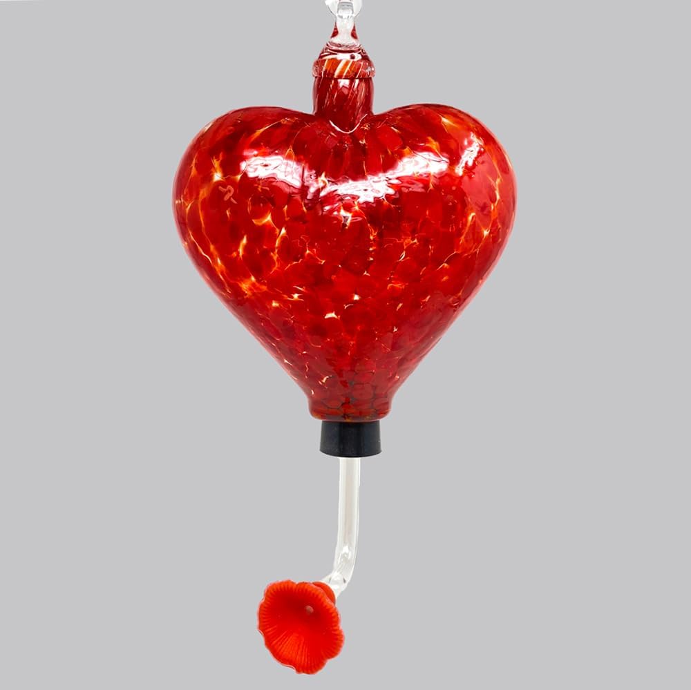 Glass Eye Studio Pop Heart Hummingbird Feeders (Red)