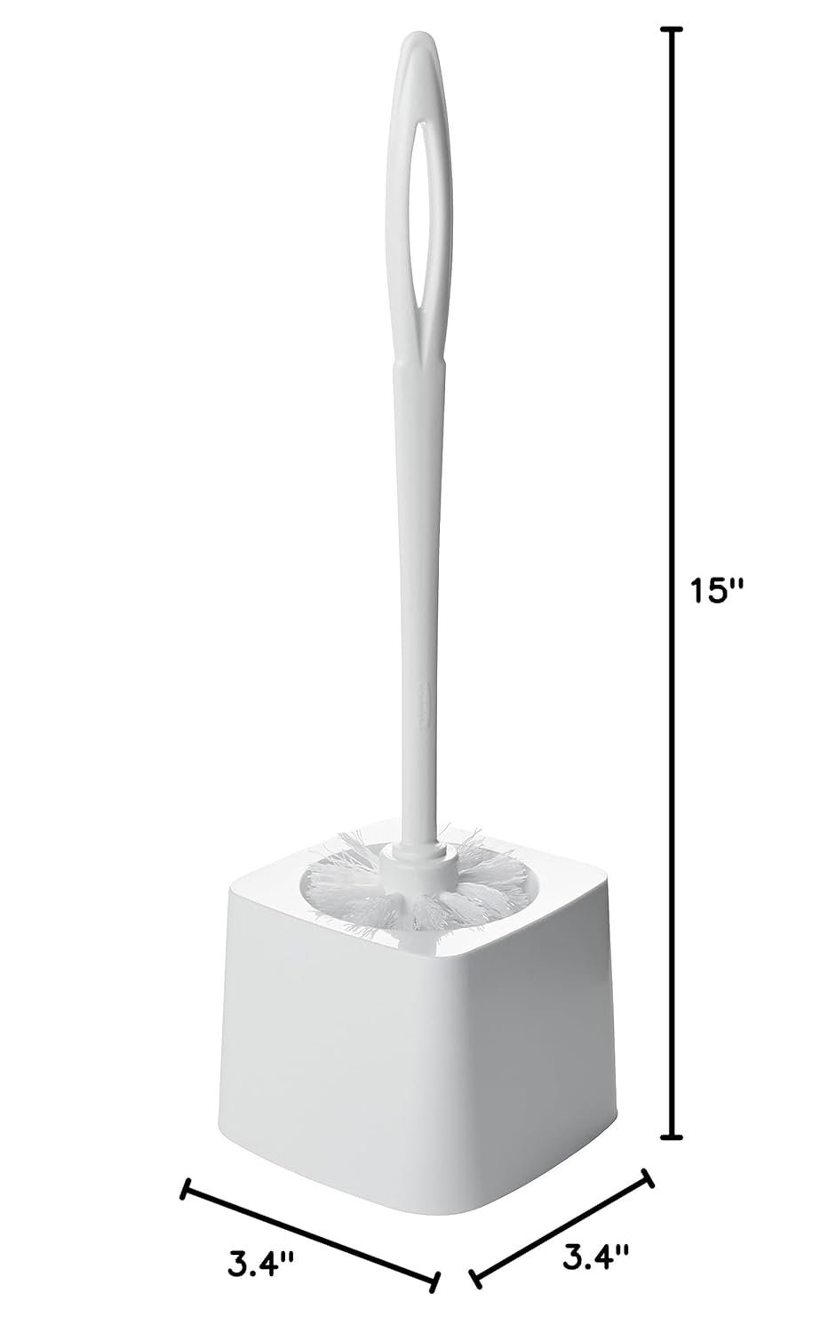 Rubbermaid Commercial Products 15" Toilet Brush, White, Toilet Bowl Brush for Bathroom, Professional/Janitorial Scrub Brush for Toilet