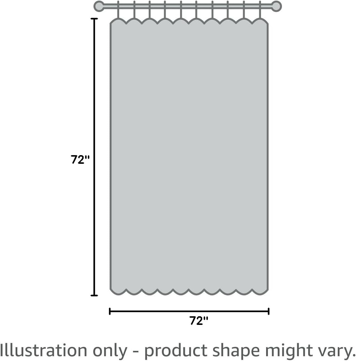 Black Shower Curtain Liner, 4G PEVA Shower Liner, Plastic Waterproof Shower Curtains, 72x72 inch with Grommet Holes 3 Magnetic Weights(Black)
