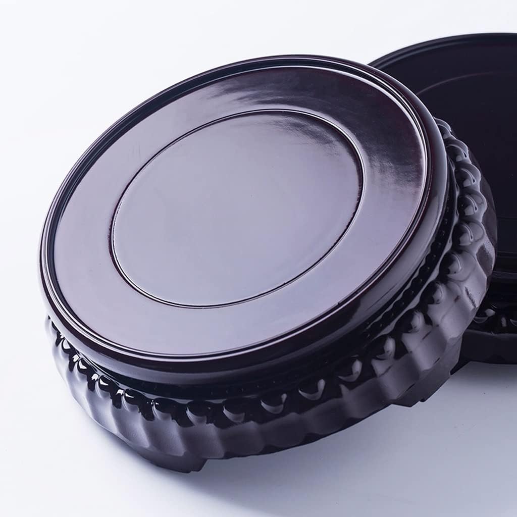 Wooden Vase Base Solid Wood Base Plant Bonsai Seat Vase Handicraft Stone Decoration Base Round Rotating Base Suitable for Indoor and Outdoor Decoration Wooden Vase Stand ( Size : 26*4CM/10.2*1.5in )