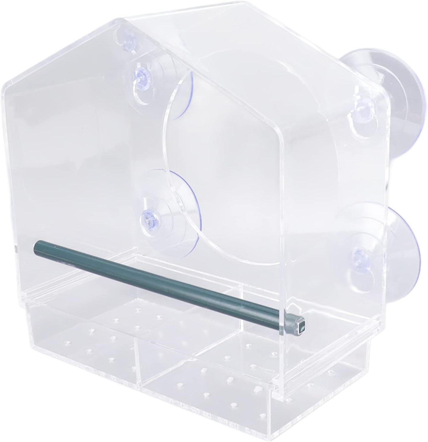 Pilipane Clear Acrylic Window Bird Feeder, Transparent Bird House with 4 Strong Suction Cups