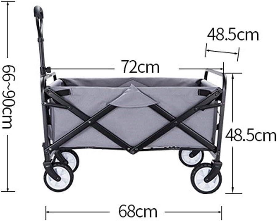 Folding Garden cart, Pull Truck, Trolley, Folding Transport cart, Maximum 80 kg, for Garden, Camping, Beach, Fishing, Shopping (C) (F) (D)