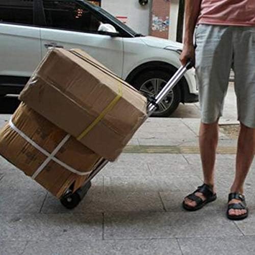 JSEIAJB Folding Luggage Cart Portable Trolley Travel Trunk Trailer Trolley Light Hand Cart Adjustable Home Travel Shopping Cart