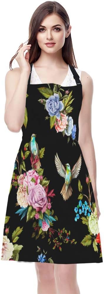 EKOBLA Flower Aprons Wild Flowers Peony Roses Lily Nightingale Cornflo