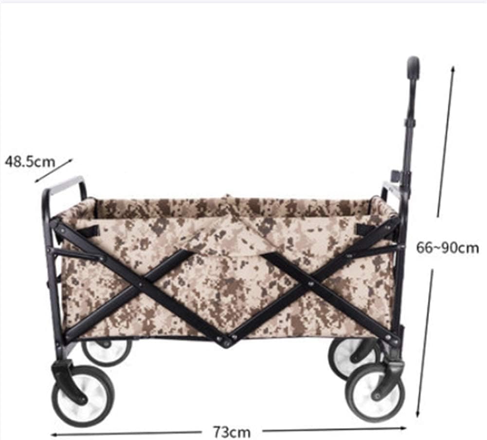 Supermarket Shopping Beach Heavy Duty Foldable Garden Trolley Cart Wagon Truck with 4 Wheels 600D Waterproof Fabric Plastic Wheel Used,3X48.5X90Cm