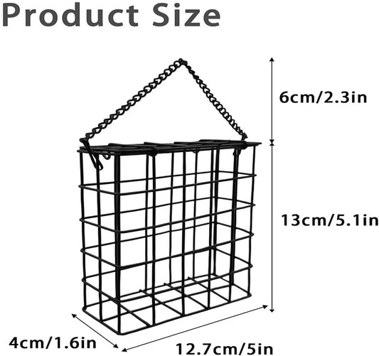 Suet Cake Bird Feeder Hanging Wild Bird Feeder for Outdoor Garden Cages Outside Suet Fruit Capacity Feeders (2 Pcs Black)