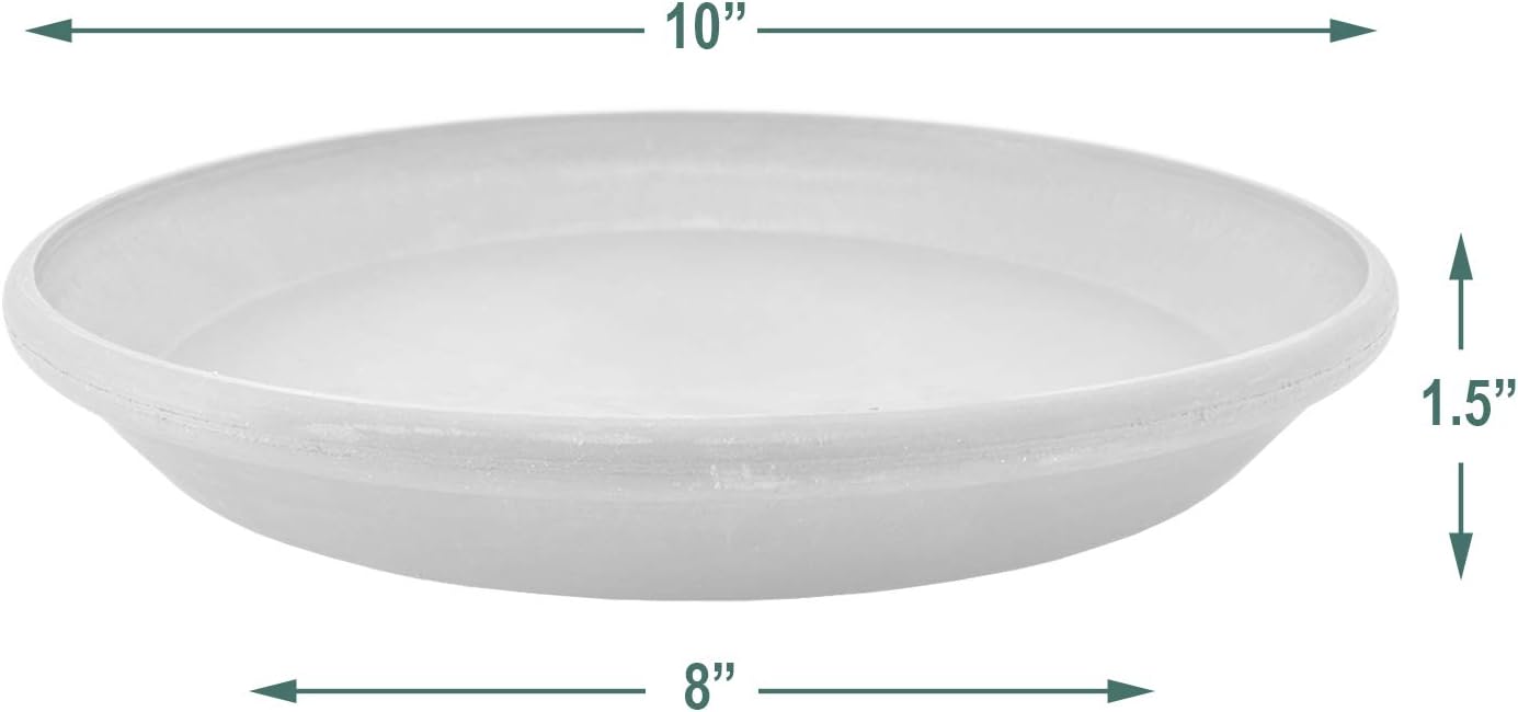 PSW Pot Collection AP25C 10-inch Plastic/Stone/Wood Composite Plant Saucer Drip Tray – No Drainage Hole (Drillable), Indoor/Outer Water Tray, Chocolate