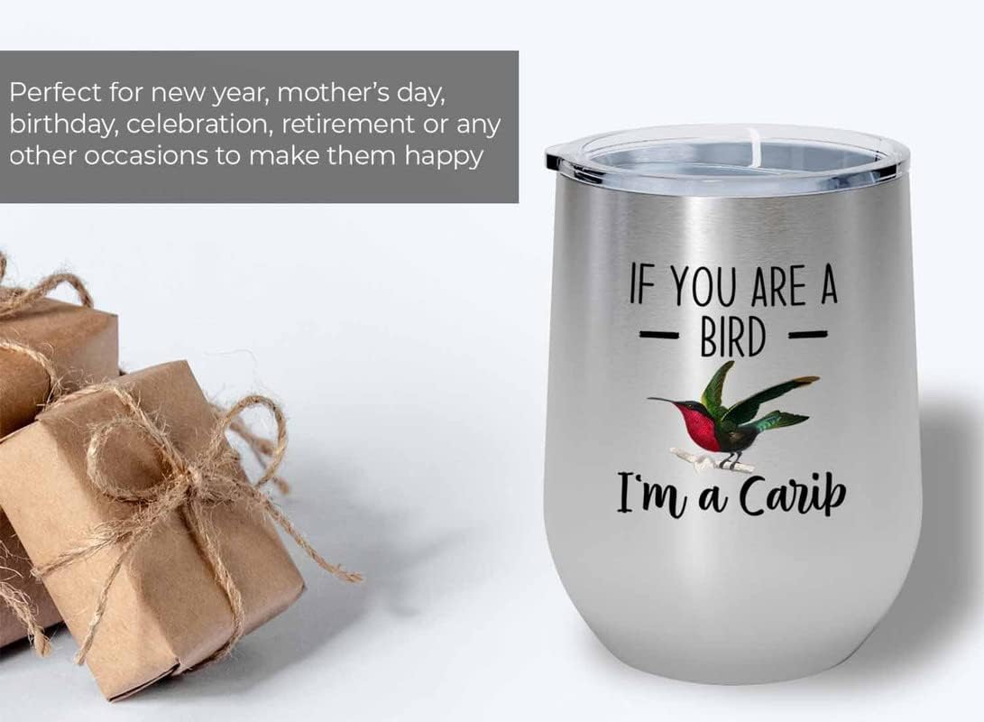 Bird Lover Silver Edition Wine Tumbler 12oz - Bird and Carib - Humming