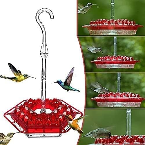 12 Ounce Capacity 30 Ports Hummingbird Feeder, Best Hanging Hummingbird Feeder with Perch and Built in Ant Moat for Gardens and Yards Hummingbird Feeder