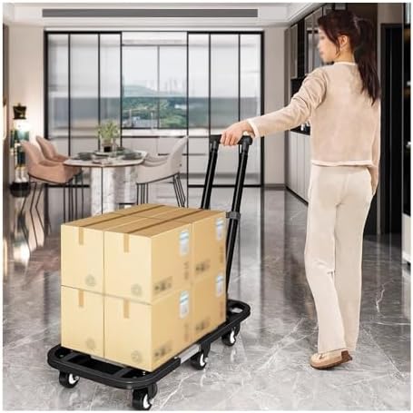 Heavy-Duty Foldable Flatbed Cart with Wheels - Portable Utility Trolley for Home & Lawn Transport, Versatile Folding Trailer in Cactus Gray, Ideal for Gardening & Outdoor Use