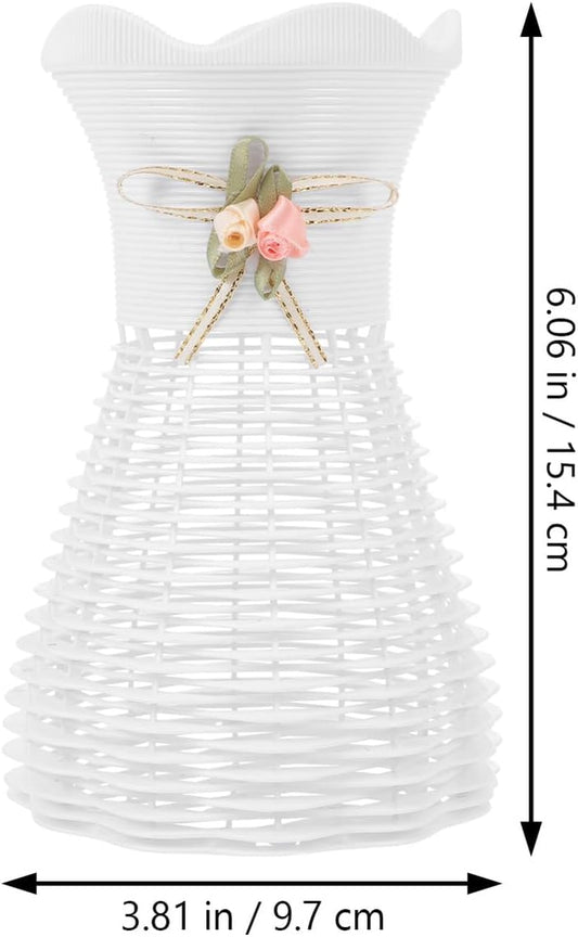 Plastic Flower Vase Set 4pcs, Round Thickened Home Decorative Flower P