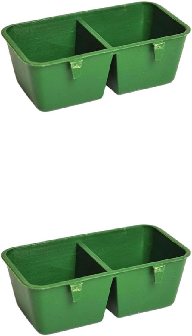 Bird Feeder Cup for Cage Hanging Plastic Conjoined 2 Cups Water Feed Trays for Parakeet for Poultry Feeding Poultry Feeding Cups Hanging Feeder