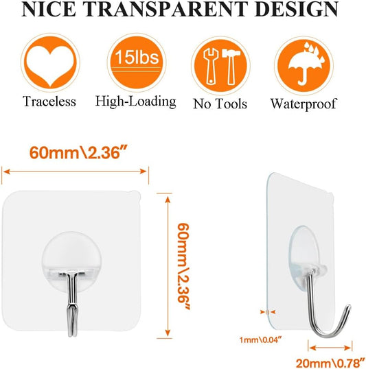 FOTYRIG Adhesive Hooks Heavy Duty, 15lb(Max) 180 Degree Rotating Wall Sticky Hooks for Hanging Wall Hangers Without Nails Seamless Stick on Bathroom Kitchen Office Outdoors-10 Packs